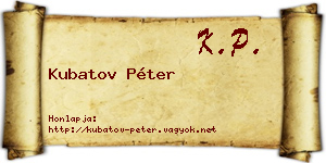Kubatov Péter névjegykártya